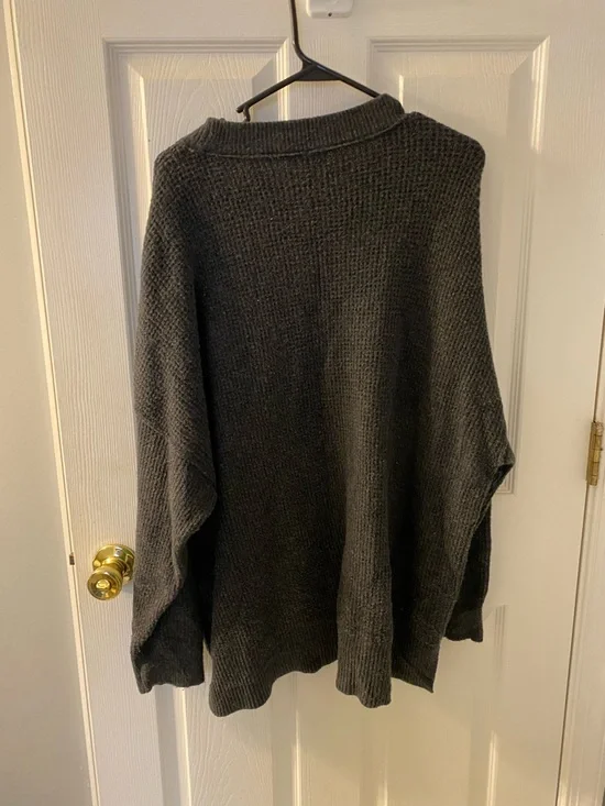 aerie Charcoal Ribbed Crewneck Sweater - Picture 6 of 6